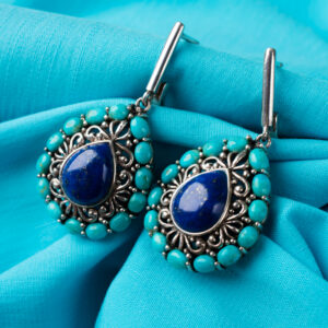 Aqua blue gemstone earrings