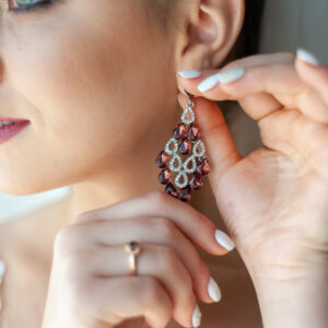 Ruby gemstone earrings